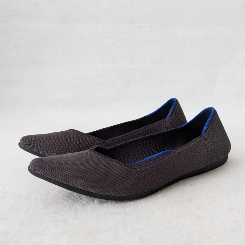 Rothys The Point Darl Gray Blue Halo Slip On Pointed Ballet Flats Shoes Womens 7 - Picture 2 of 12